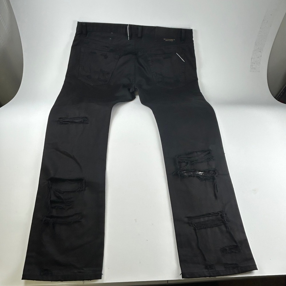 Cult of Individuality Men's 40x30 Rocker Slim Grunge Skater Distress Black Jeans - Picture 7 of 9